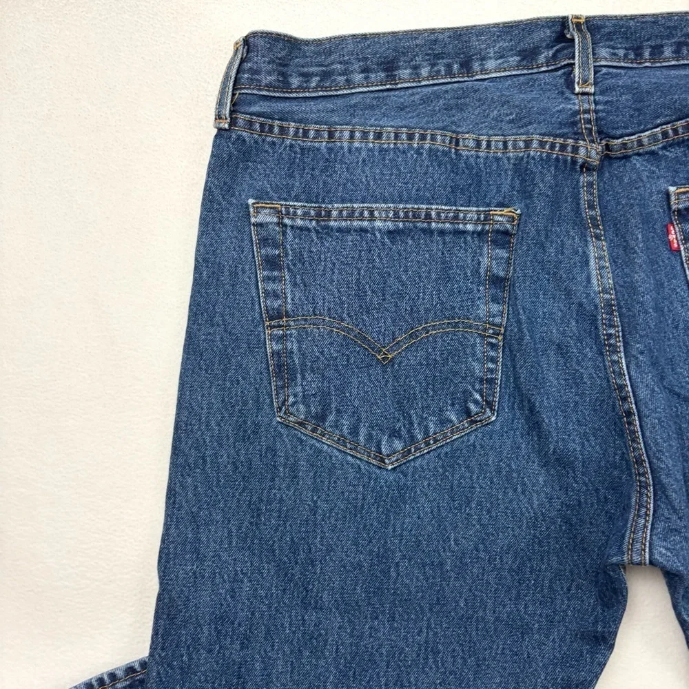 Levi’s 501 Button Fly Medium‎ Wash Rugged Solid Classic “50’s” Jeans Size 36/32